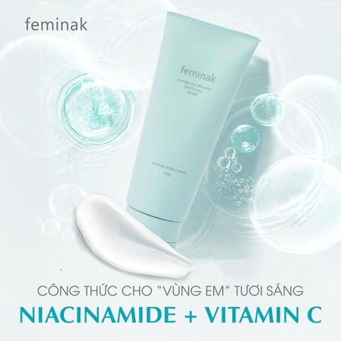 Kem Dưỡng Trắng Hồng Vùng Kín Feminak White Cream Nhật Bản Làm Mờ Thâm Sạm, Cấp Ẩm Sâu
