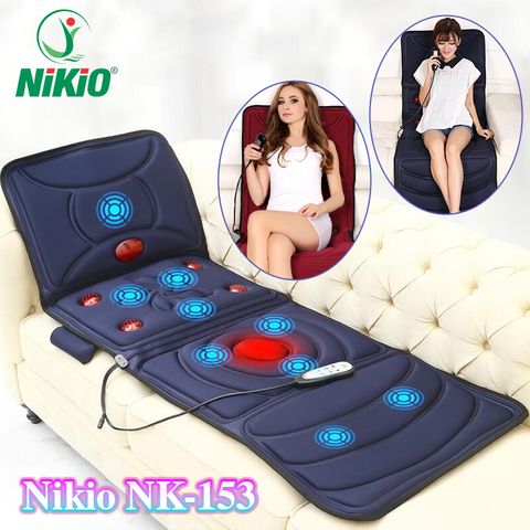 Nệm Massage Toàn Thân Hồng Ngoại Nikio NK-153 - Đệm Massage Rung 9 Chế Độ Giảm Đau Nhức Hiệu Quả Cho Cơ Thể