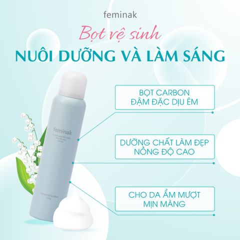 Dung Dịch Vệ Sinh Dạng Bọt Carbon Feminak Whip Wash Nhật Bản Giàu Dưỡng Chất Nuôi Dưỡng, Sáng Hồng
