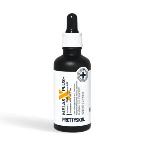 Tinh Chất Dưỡng Trắng Mờ Thâm Nám Pretty Skin Melas X Plus+ - 20% Vitamin C, Arbutin & HA Giúp Da Sáng Mịn, Khỏe Mạnh Chính Hãng 729341 nk chính hãng