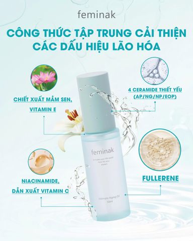 Dầu Dưỡng Chống Lão Hóa Vùng Kín Feminak Aging Oil Nhật Bản Tăng Độ Đàn Hồi, Căng Mịn, Trẻ Hóa