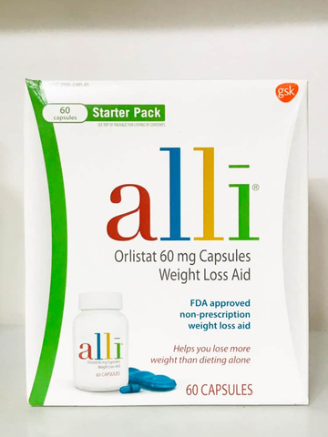 Viên uống giảm cân cao cấp Alli Orlistat 60mg Capsules Weight Loss Aid 60 viên