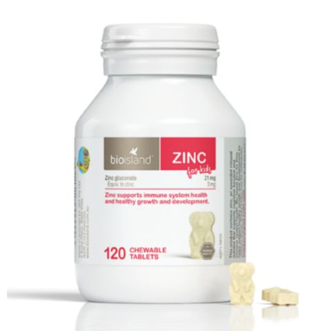 Viên Nhai Bổ Sung Kẽm cho Trẻ Từ 1-12 Tuổi BioIsland  Zinc for Kids 120 viên - Tăng Cường Miễn Dịch cho Trẻ - S/P Chuẩn Úc