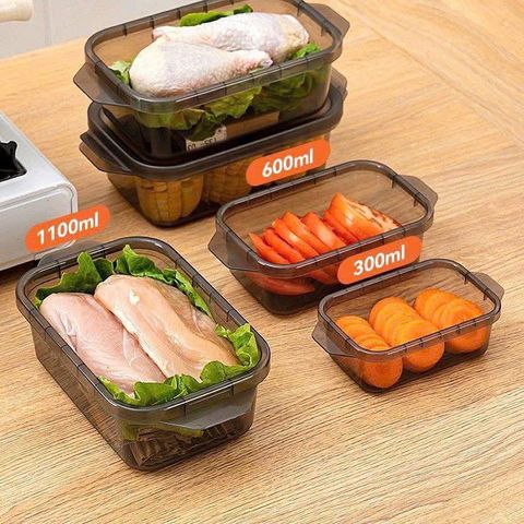 Combo 3 hộp nhựa Crisper box đựng đồ để tủ tiện dụng