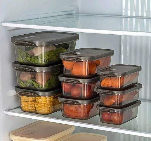 Combo 3 hộp nhựa Crisper box đựng đồ để tủ tiện dụng