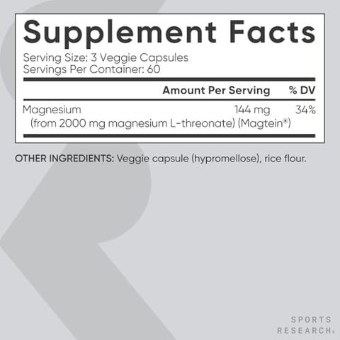 Magie Sports Research Magtein Magnesium L - Threonate 2000mg, 135 viên, sản xuất tại Mỹ