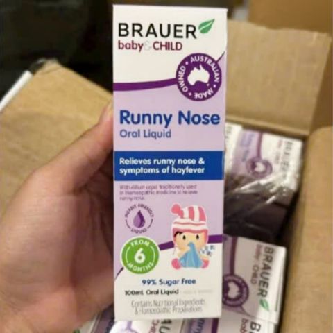 SIRO Giảm Sỗ Mũi cho Trẻ Từ 6 Tháng - 12 Tuổi Brauer Baby & Child Runny Nose Oral Liquid 100 mL - S/P Chuẩn Úc