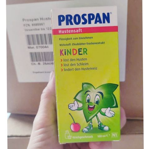 SIRO Giảm Ho - Long Đờm & Chống Co Thắt Phế Quản Prospan  Kinder Đức 100 mL