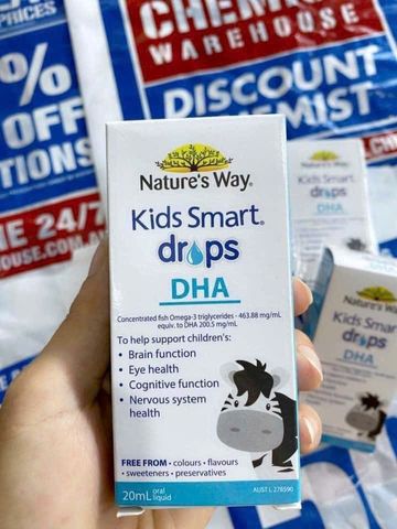 Nature's Way Kids Smart Drops DHA 20 mL - Bổ sung DHA & EPA - Thúc Đẩy Sự Phát Triển Toàn Diện của Não Bộ - Hệ Thần Kinh & Thị Lực cho Trẻ - S/P Nhập Khẩu
