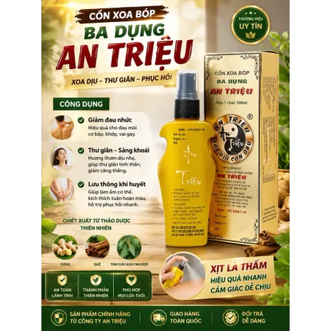 dầu xoa bóp an triệu 100ml - cồn xoa bóp an triệu