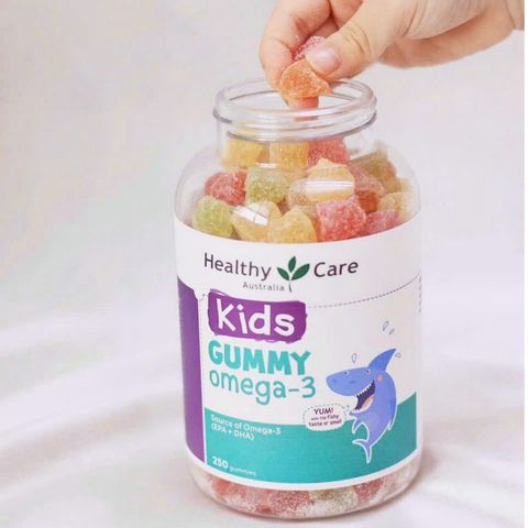 Kẹo Gum Dẻo Omega-3 cho Trẻ Từ 2 Tuổi Trở Lên - Healthy Care Kids Gummy Omega-3 250 viên - Hỗ Trợ Phát Triển Trí Tuệ - S/P Chuẩn Úc
