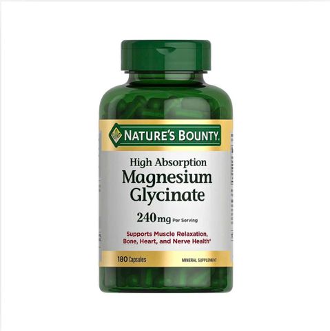 Viên uống hỗ trợ giấc ngủ, tốt cho hệ thần kinh và não bộ - Nature's Bounty Magnesium Glycinate 240mg (180 viên).