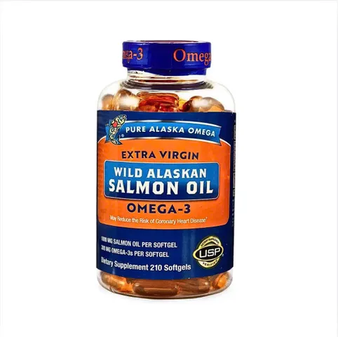 Dầu Cá Hồi, hỗ trợ sức khẻ tim mạch, mắt và não bộ - Pure Alaska Omega Wild Alaskan Salmon Oil 1000mg (210 viên)