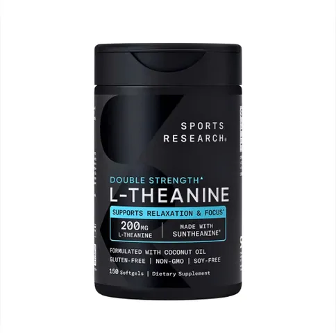Viên uống giảm căng thẳng, tăng tập trung (không gây buồn ngủ) L-Theanine Sports Research L-Theanine 200mg (150 viên)