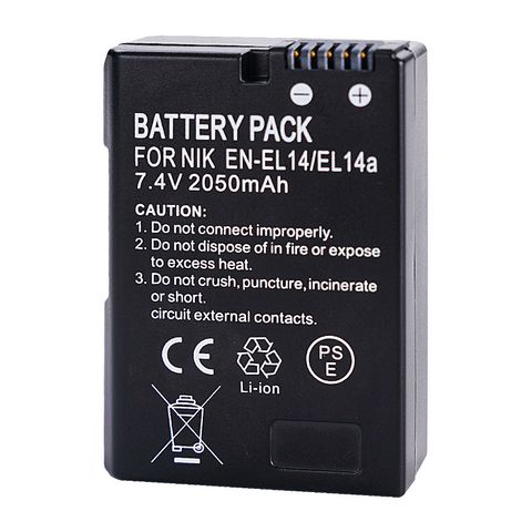 PIN MÁY ẢNH NIKON EN-EL14/A, DÙNG CHO CÁC DÒNG NIKON D3200, D3400, D5100, D5500, P7000, P7100, P7700
