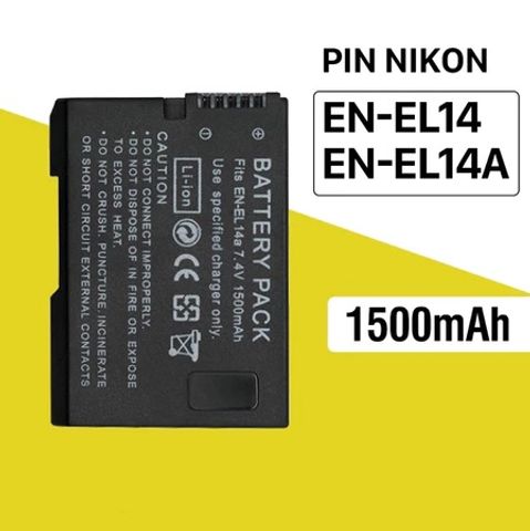 PIN NIKON EN-EL14/A, DÙNG CHO CÁC DÒNG NIKON D3200, D3400, D5100, D5500, P7000, P7100, P7700