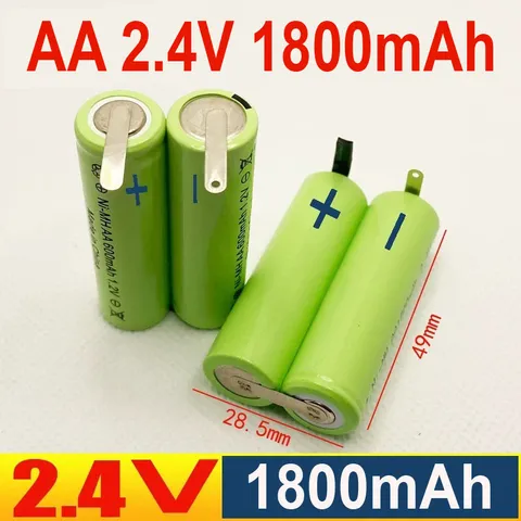 PIN NiMH AA 2.4V 1800mAh HÀN SẴN NIKEN 2 ĐẦU, DÀNH THAY THẾ CHO MÁY CẠO RÂU, TÔNG ĐƠ, MÁY TĂM NƯỚC VÀ CÁC THIẾT BỊ KHÁC