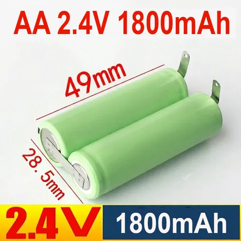 PIN NiMH AA 2.4V 1800mAh HÀN SẴN NIKEN 2 ĐẦU, DÀNH THAY THẾ CHO MÁY CẠO RÂU, TÔNG ĐƠ, MÁY TĂM NƯỚC VÀ CÁC THIẾT BỊ KHÁC
