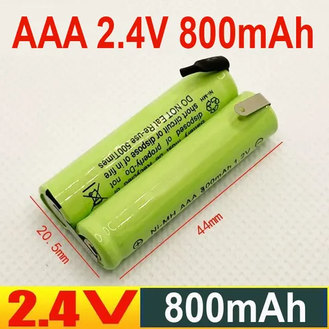 PIN SẠC NiMH/NiCd AAA 2.4V 800mAh HÀN SẴN NIKEN 2 ĐẦU, DÀNH THAY THẾ CHO MÁY CẠO RÂU, TÔNG ĐƠ, MÁY TĂM NƯỚC VÀ CÁC THIẾT BỊ KHÁC