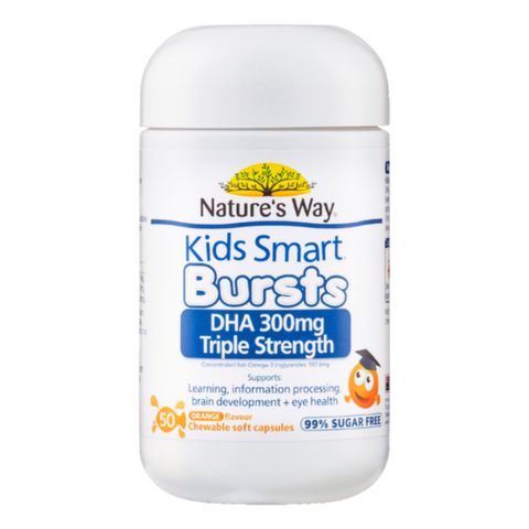 Viên uống DHA 300 mg Nature's Way Kids Smart Bursts DHA 300 mg Triple Strength 60 viên - Nâng Cao Khả Năng Tập Trung & Nhận Thức ở Trẻ