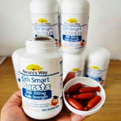 Viên uống DHA 300 mg Nature's Way Kids Smart Bursts DHA 300 mg Triple Strength 60 viên - Nâng Cao Khả Năng Tập Trung & Nhận Thức ở Trẻ