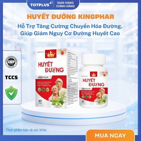 Huyết Đường Kingphar – Hỗ Trợ Chuyển Hóa Đường, Giúp Giảm Nguy Cơ Đường Huyết Cao - Hộp 40 Viên