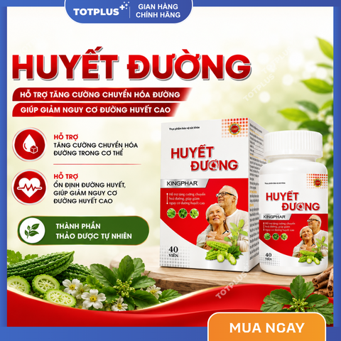 Huyết Đường Kingphar – Hỗ Trợ Chuyển Hóa Đường, Giúp Giảm Nguy Cơ Đường Huyết Cao - Hộp 40 Viên
