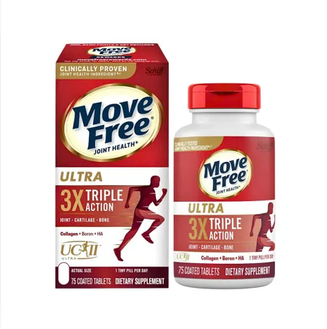 Viên uống bổ xương khớp Movefree Ultra 3x triple action 75 viên, hiệu quả giảm đau xương khớp gấp 3 lần