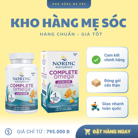 Viên Dầu cá Omega-3 cho trẻ em Nordic Naturals Complete Omega Junior- Mỹ - MẸ SÓC
