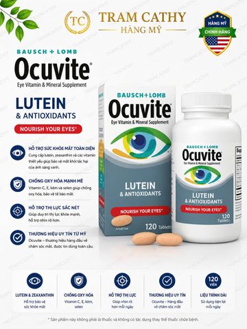 Hàng Mỹ - Ocuvite Lutein & Antioxidants 120 Viên - Bổ Mắt Hỗ Trợ Thị Lực Và Chống Oxy Hóa