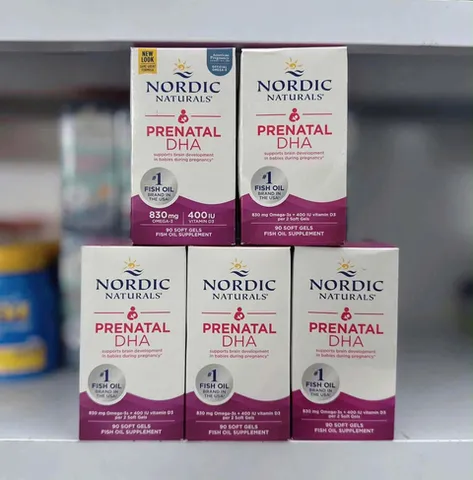 Viên uống DHA cho bà bầu Nordic Naturals Prenatal DHA 90 Softgels usa