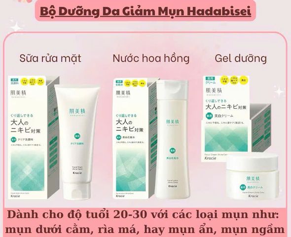 (Nội Địa Nhật) Bộ Sản Phẩm Giảm Mụn Hỗ Trợ Khắc Phục Mụn Toàn Diện Kracie Hadabisei  Cho Da Láng Mịn