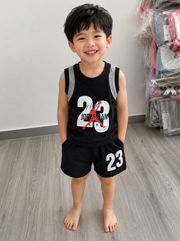 Bộ ba lỗ thể thao jordan cotton mùa hè mát mẻ thoáng khí cho bé trai