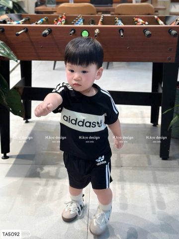 Bộ thun cotton thể thao cho bé trai mùa hè phong cách boy phố mặc di chơi