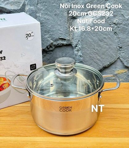 Nồi inox 5 đáy Green Cook 20cm GCS232 Nuti