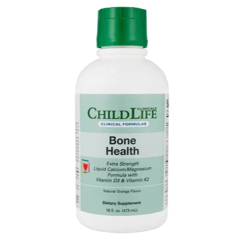 Childlife Clinicals Bone Health Liquid Calcium/Magnesium Formula with Vitamin D3 & Vitamin K2 Natural Orange 16 fl oz (473 ml)