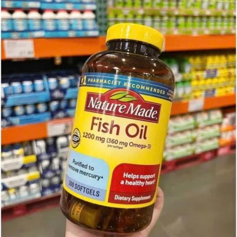 Dầu Cá Nature Made Fish Oil 1200 (360 mg Omega-3) 300 viên - Hỗ Trợ Sức Khỏe Tim Mạch/Thị Lực/Não Bộ - SP Chuẩn Mỹ