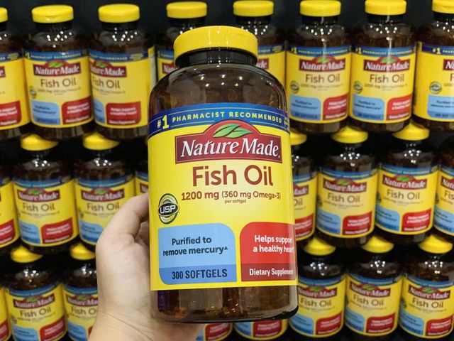 Dầu Cá Nature Made Fish Oil 1200 (360 mg Omega-3) 300 viên - Hỗ Trợ Sức Khỏe Tim Mạch/Thị Lực/Não Bộ - SP Chuẩn Mỹ