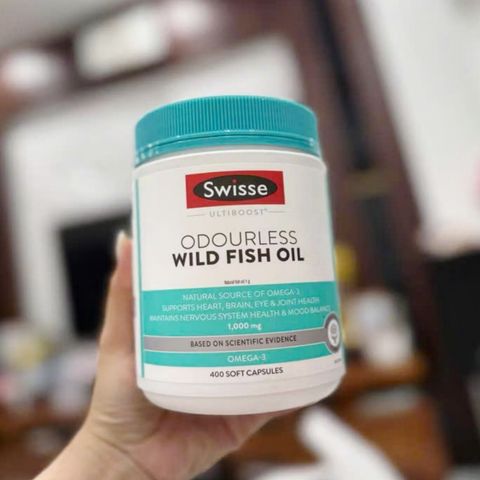 Dầu Cá Tự Nhiên Không Mùi Swisse Ultiboost Odourless Wild Fish Oil 1000 mg - 400 viên - Hỗ Trợ Sức Khỏe Tim Mạch/Thị Lực/Não Bộ - SP Chuẩn Úc