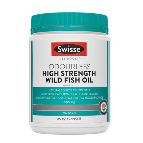 Dầu Cá Không Mùi Swisse Ultiboost Odourless High Strength Wild Fish Oil 1500 mg & 2000 mg - Hỗ Trợ Sức Khỏe Tim Mạch/Thị Lực/Não Bộ