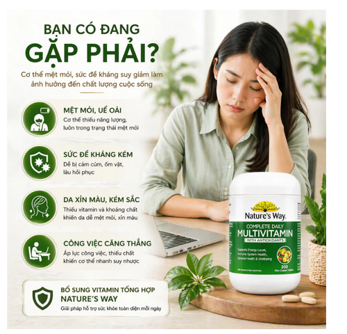 Vitamin Tổng Hợp Nature's Way Spirulina Úc - 200 Viên, Bổ Sung Khoáng Chất & Chất Chống Oxy Hóa, Tăng Cường Sức Đề Kháng