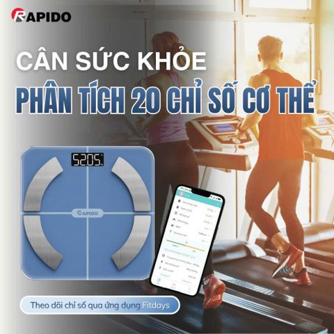 Cân sức khỏe phân tích chỉ số Rapido RSB07-S đo 12 chỉ số cơ thể