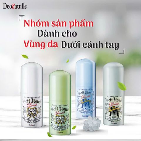 (Nội Địa Nhật) Lăn Khử Mùi Lăn Nách Đá Khoáng Deonatulle Soft Stone Giảm Mồ Hôi Khử Mùi Không Ố Vàng Áo