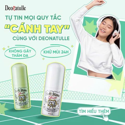 (Nội Địa Nhật) Lăn Khử Mùi Lăn Nách Đá Khoáng Deonatulle Soft Stone Giảm Mồ Hôi Khử Mùi Không Ố Vàng Áo