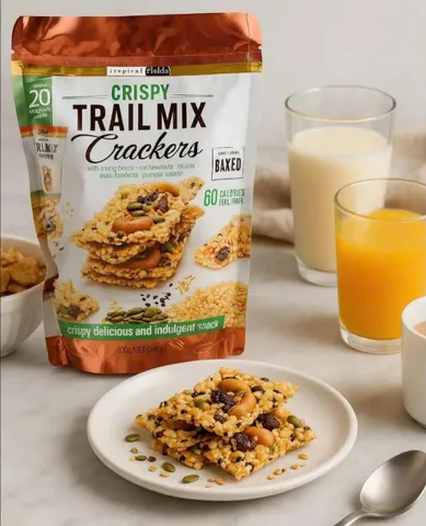 Bánh Quy Tropical Fields Crispy Trail Mix Crackers 394g Ăn Vặt Tiện Lợi
