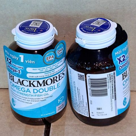 Dầu Cá Blackmores Omega Double High Strength Fish Oil - Hỗ Trợ & Bảo Vệ Tim Mạch/Thị Lực/Não Bộ (Tem Phụ)