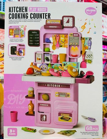 Đồ Chơi Nhà Bếp 68 Món Phụ Kiện Cho Trẻ Em Từ 3 Tuổi Trở Lên 688-262 Kitchen cooking counter play house