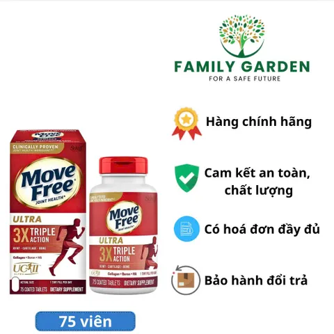 Bổ trợ xương khớp, giảm đau xương khớp gấp 3 lần - Movefree Ultra 3x triple action (75 viên)