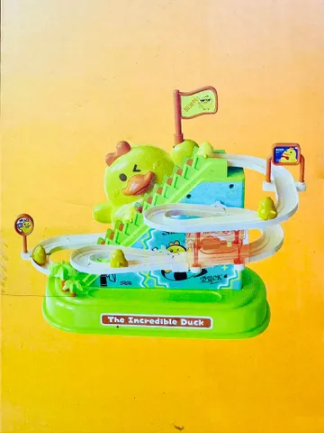 Đồ chơi cầu trượt vịt vàng âm nhạc, ánh sáng, bộ 3 tầng + 6 vịt Duck track