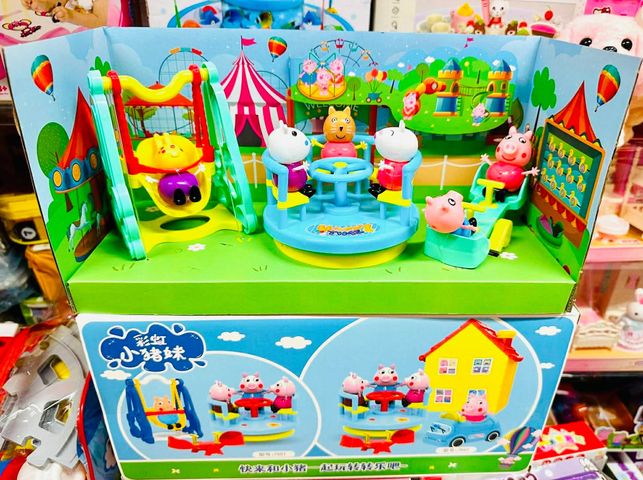 Đồ chơi nhà búp bê  công viên giải trí heo Peppa Pig với nhiều phụ kiện nội thất 7551